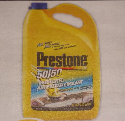 Prestone diluted 50/50 gal $8.50 gal